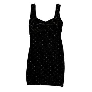 Forever 21 Black Velvet Studded Mini Dress – Size S